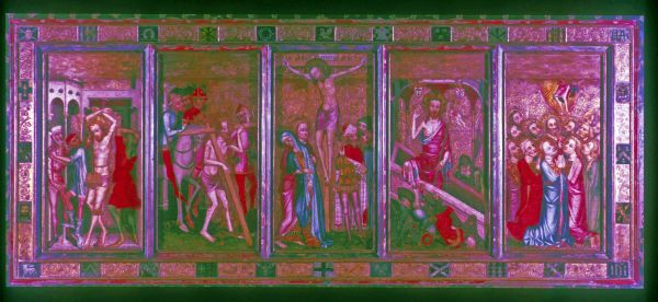 61F9 - painted retable in St Luke's Chapel, Norwich Cathedral