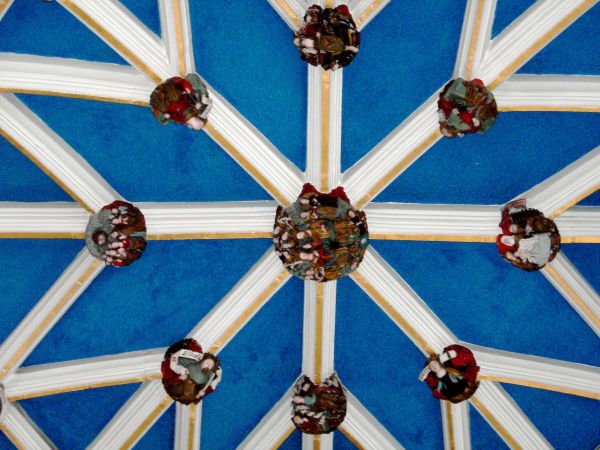 The 'inner ring' of bosses from the chantry chapel roof. Photographer: C. Bonfield